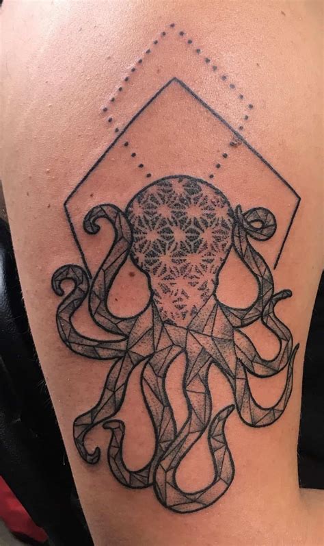 geometric octopus tattoo|Geometric octopus tattoo